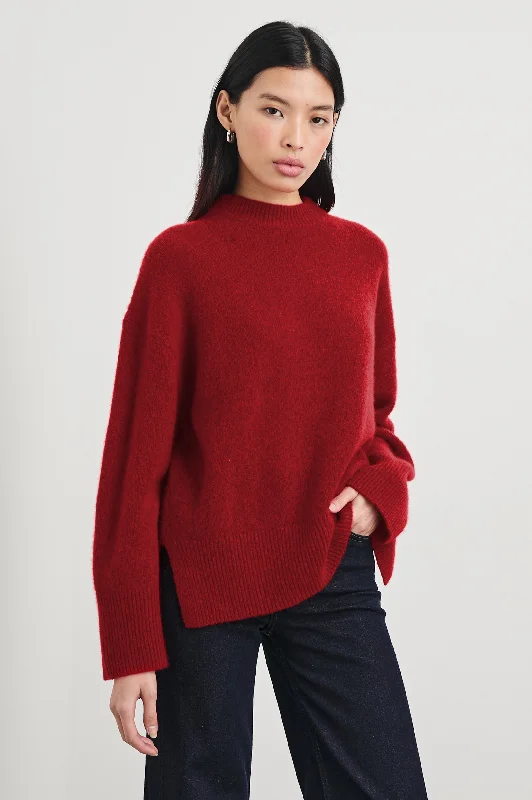 MIRANDA SWEATER - MERLOT Iron Safe Non-Iron Wrinkle Free