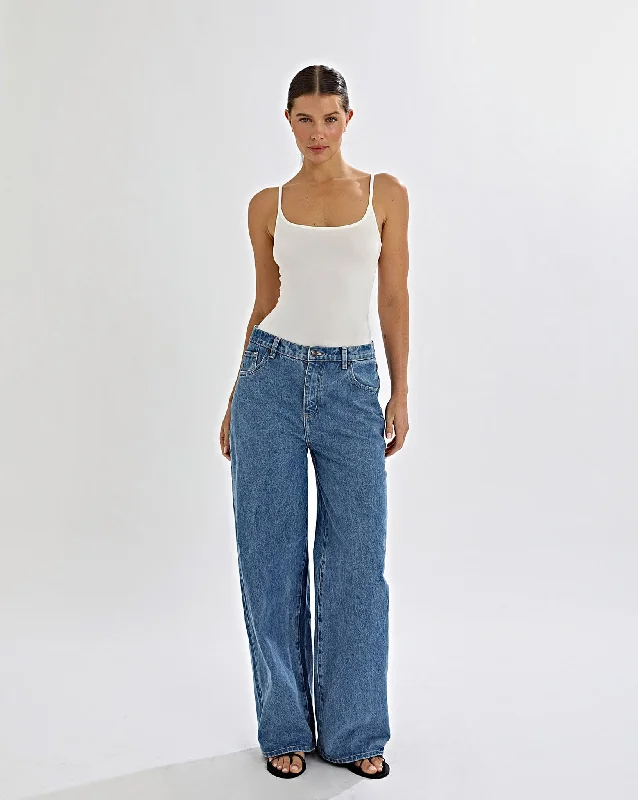 Noah Jeans Indigo Cropped Elegant Bootcut Fit Jeans