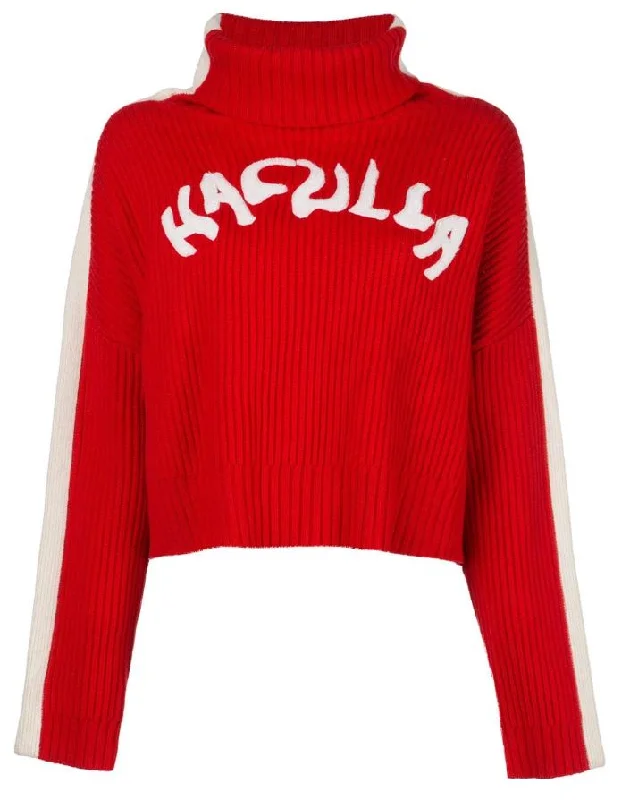 NOUVEAU SWEATER RED/ WHITE Boxy Sweater Fitted Sweater A-Line