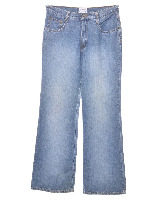 Relaxed Fit Bootcut Jeans - W30 L32 Stylish Paperbag Waist Denim