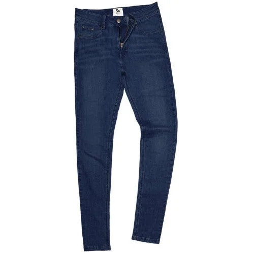 So Denim Womens/Ladies Lara Skinny Jeans Chic Faded Blue Jeans