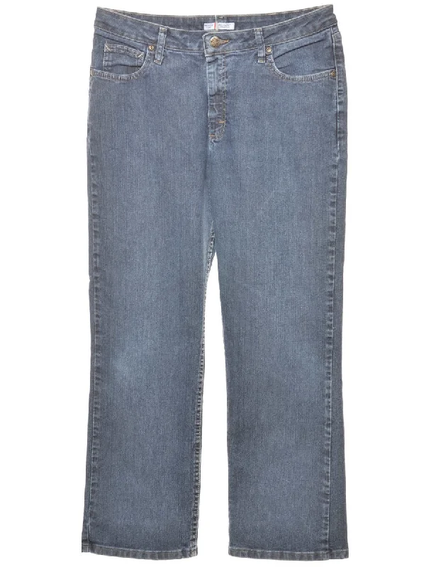 Straight-Leg Indigo Lee Jeans - W32 L28 Elegant High-Waisted Flared Jeans