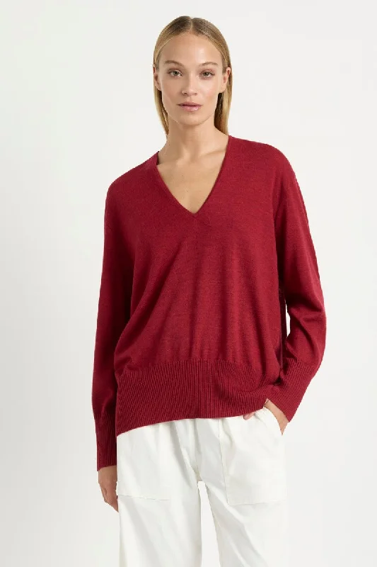 Walker Sweater in Chilli Marl F13 9255 by Mela Purdie Mesh Sweater Canvas Denim