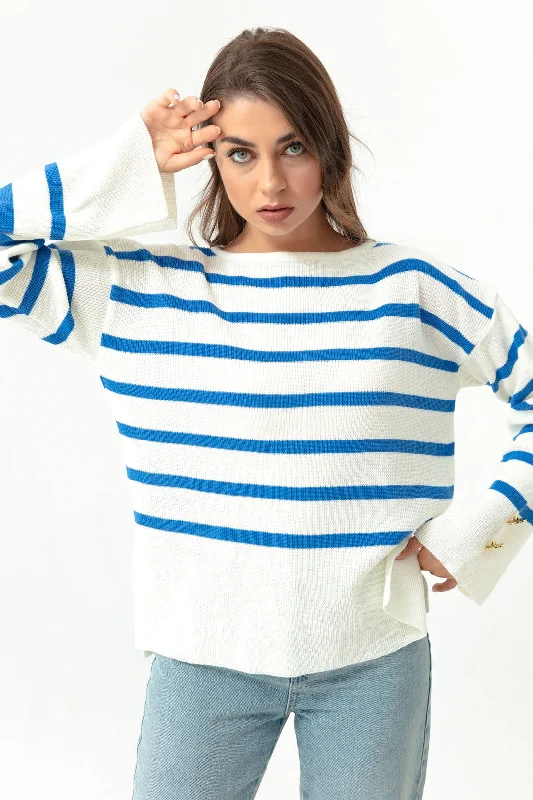 Women'S Kayık Yokazlu Trıko Sweater Boxy Sweater Fitted Sweater A-Line