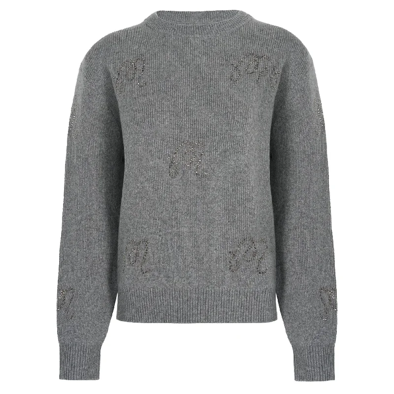 Womens Sophia Sweater Charcoal Heather - W24 Turtle Neck Boat Neck Asymmetrical Neck