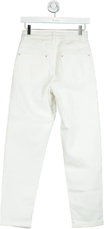 Zara White High-Waisted Jeans UK 8 Fashionable Jeggings Style Jeans