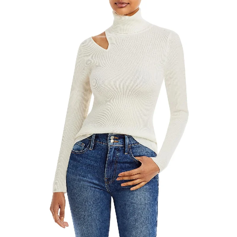 Aqua Womens Cashmere Cut-Out Turtleneck Sweater Long Sweater Short Sweater Cropped Sweater Aqua Womens Cashmere Cut-Out Turtleneck Sweater Long Sweater Short Sweater Cropped Sweater