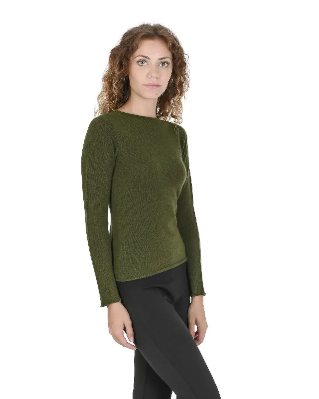 Crown of Edinburgh Cashmere Women's Boat Neck Cashmere Sweater - COE 007 in Verde Oliva - XS Wool Sweater Cotton Sweater Cashmere Sweater Crown of Edinburgh Cashmere Women's Boat Neck Cashmere Sweater - COE 007 in Verde Oliva - XS Wool Sweater Cotton Sweater Cashmere Sweater
